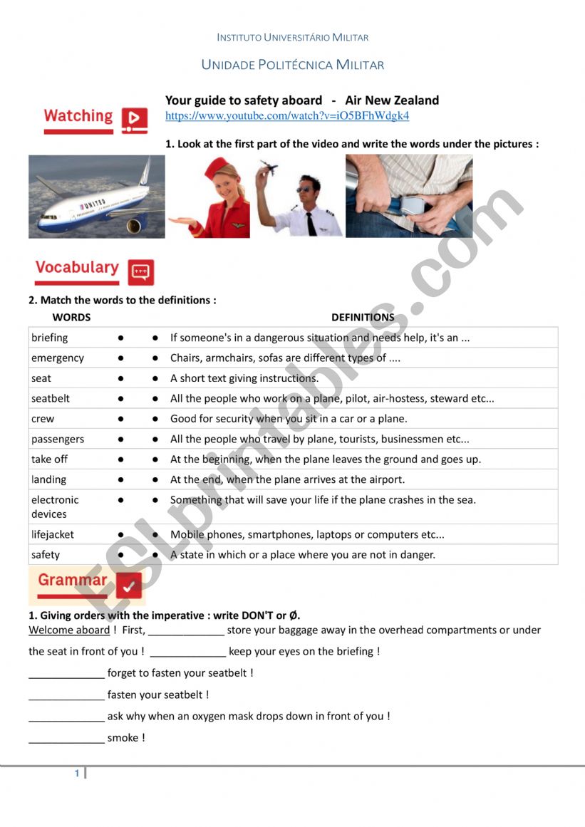 Health and Safety at work worksheet