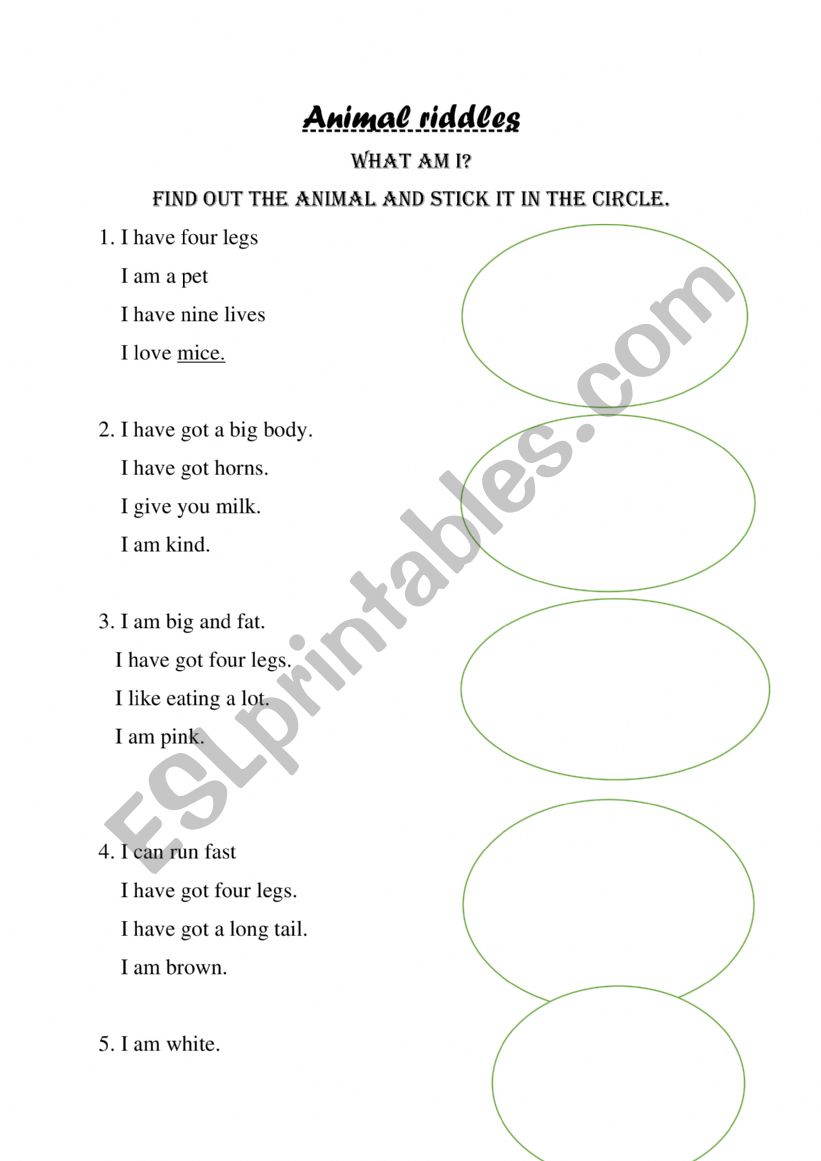 ANIMAL FARM RIDDLES - ESL worksheet by CristinaCRS