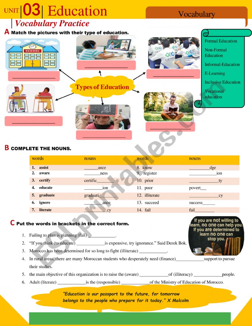 2BAC VOCABULARY RELATED TO EDUCATION