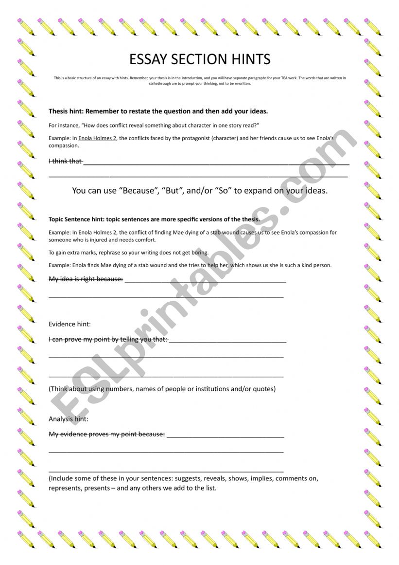 Teacher worksheet