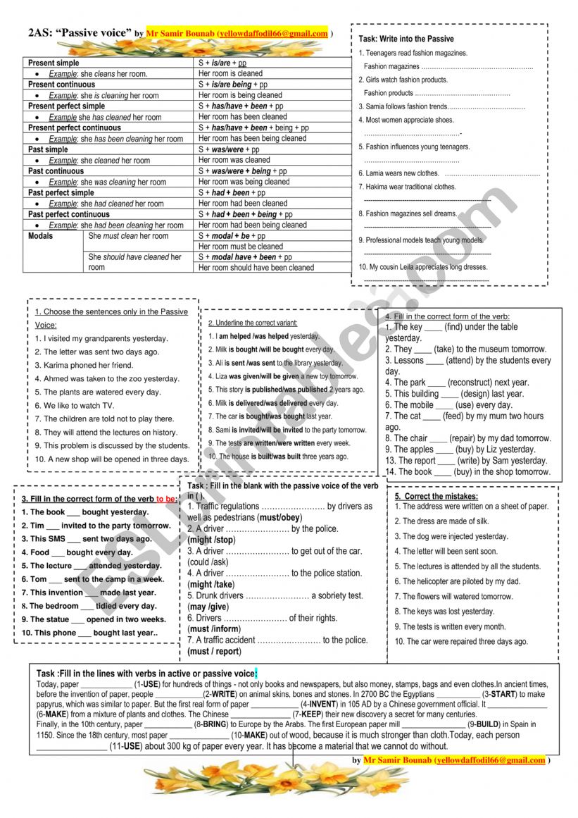 Passive & condtional 0 + 1 worksheet