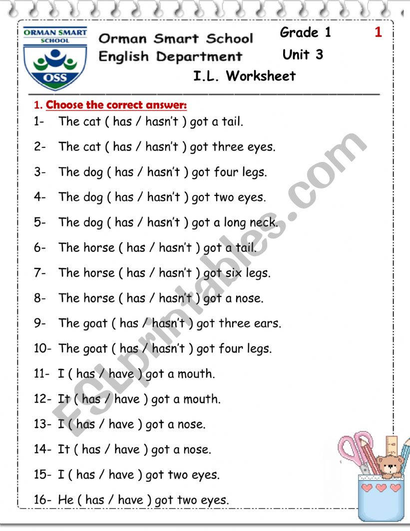 Has got review  worksheet