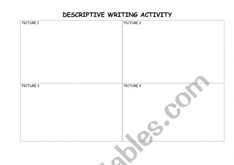 Descriptive Writing Activity worksheet