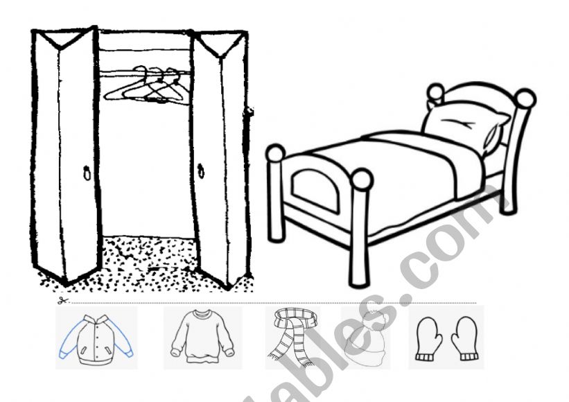 revision of clothes and prepositions