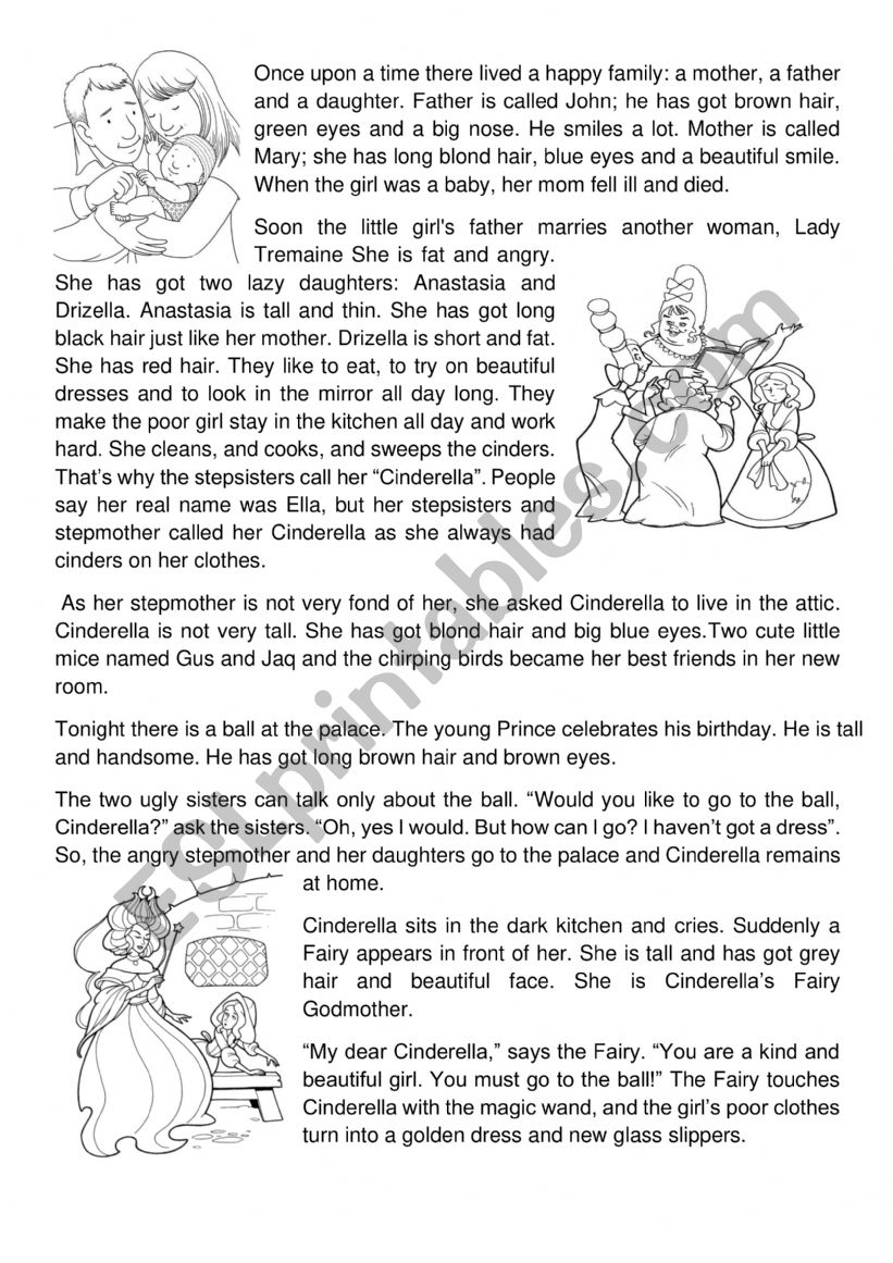 Cinderella- summary worksheet