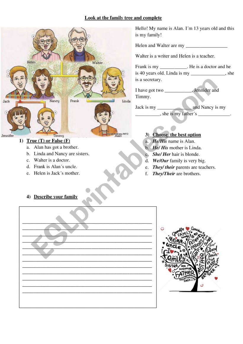 Family worksheet