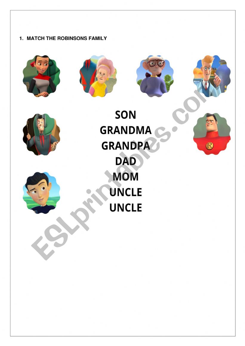 Family - Meet the robinsons worksheet