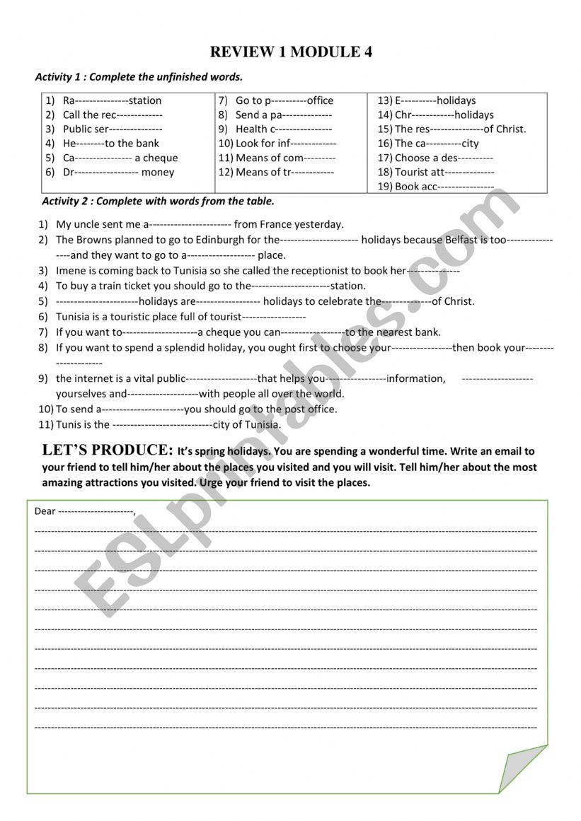 review module 4 worksheet