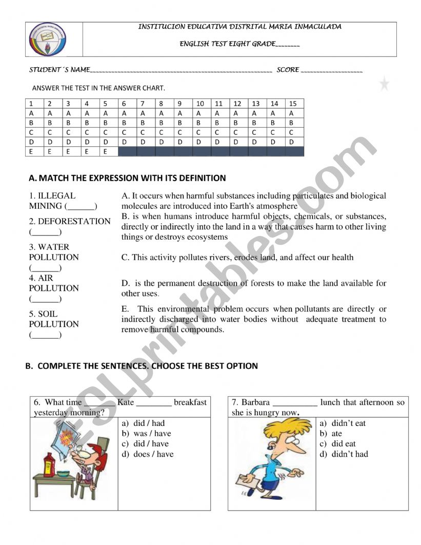 ECOPROBLEMS TEST worksheet