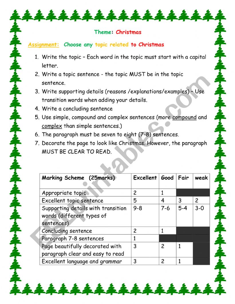 Paragraph  worksheet