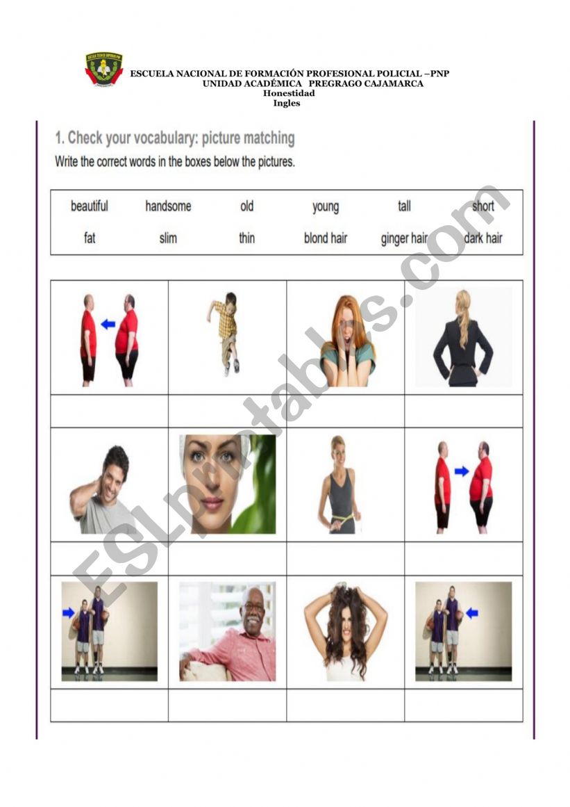 Adjectives worksheet