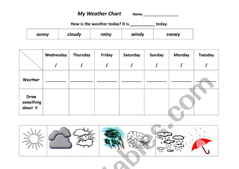 My Weather Chart worksheet