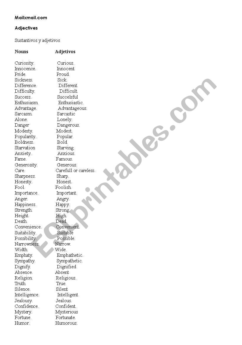 adjectives of personality worksheet