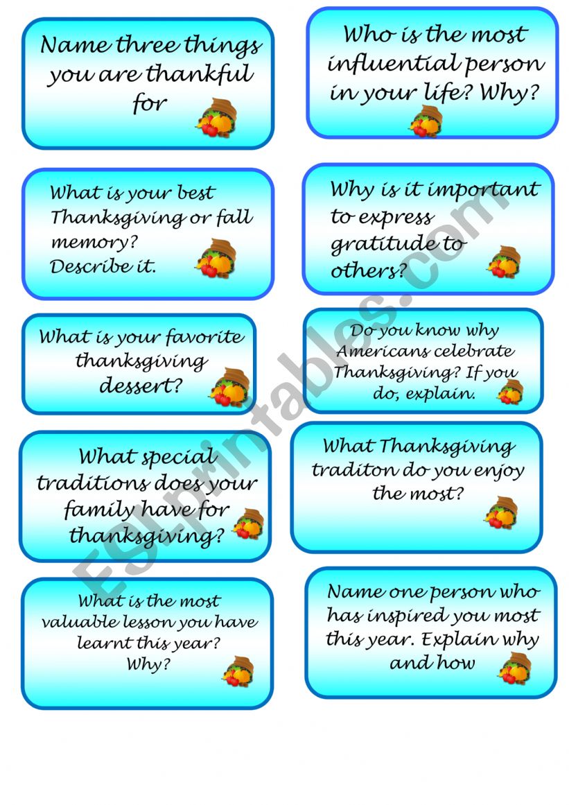 Thanksgiving worksheet