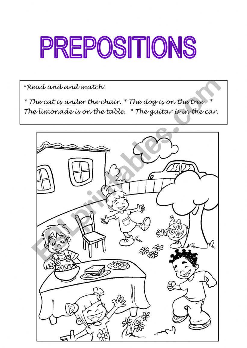 Prepositions worksheet