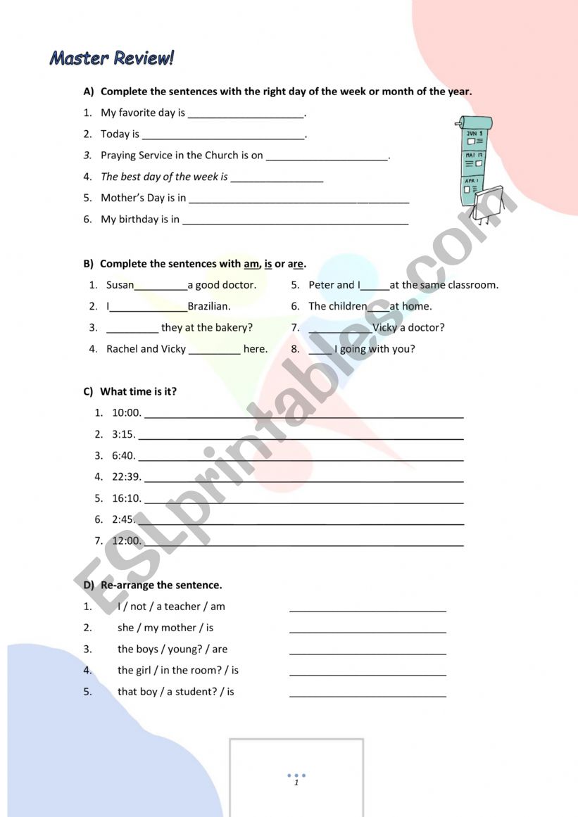 General Review worksheet