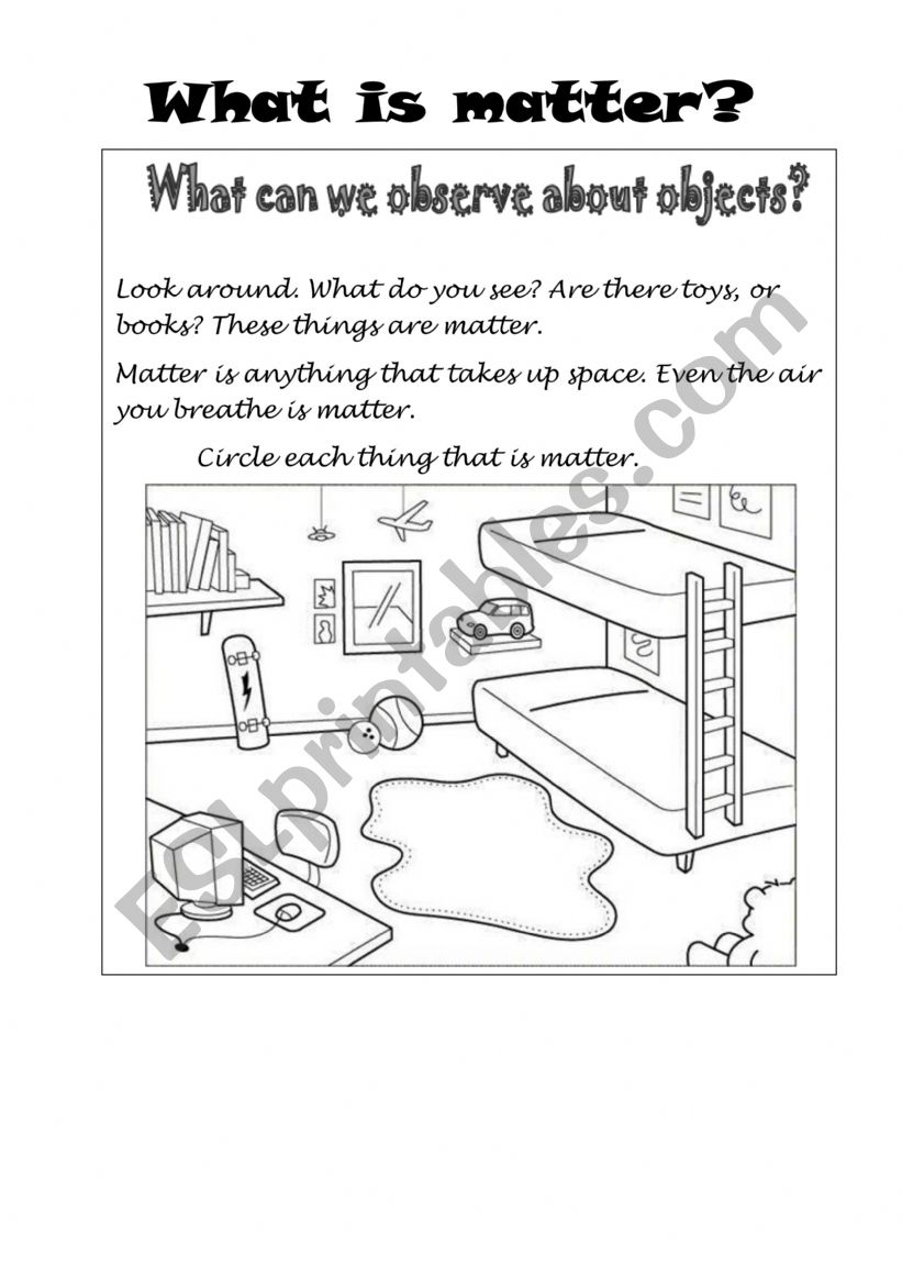 Matter - ESL worksheet by keila22