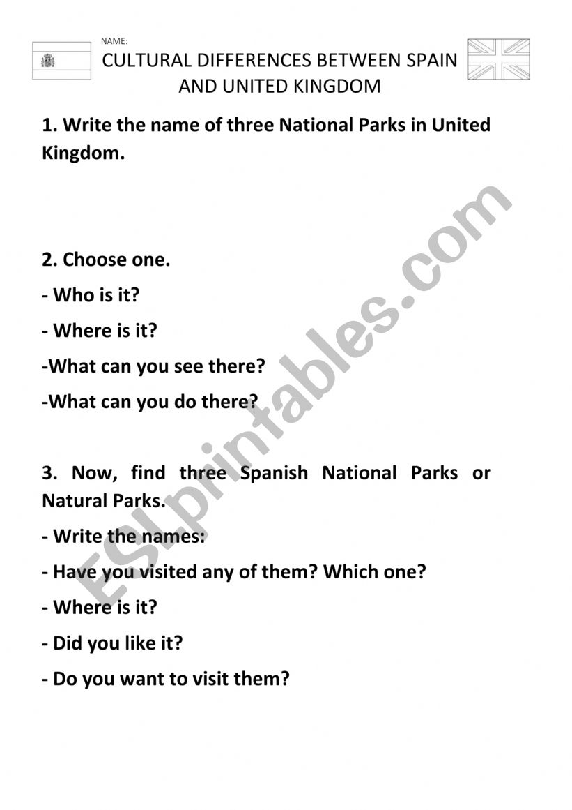 CULTURAL DIFFERENCES worksheet