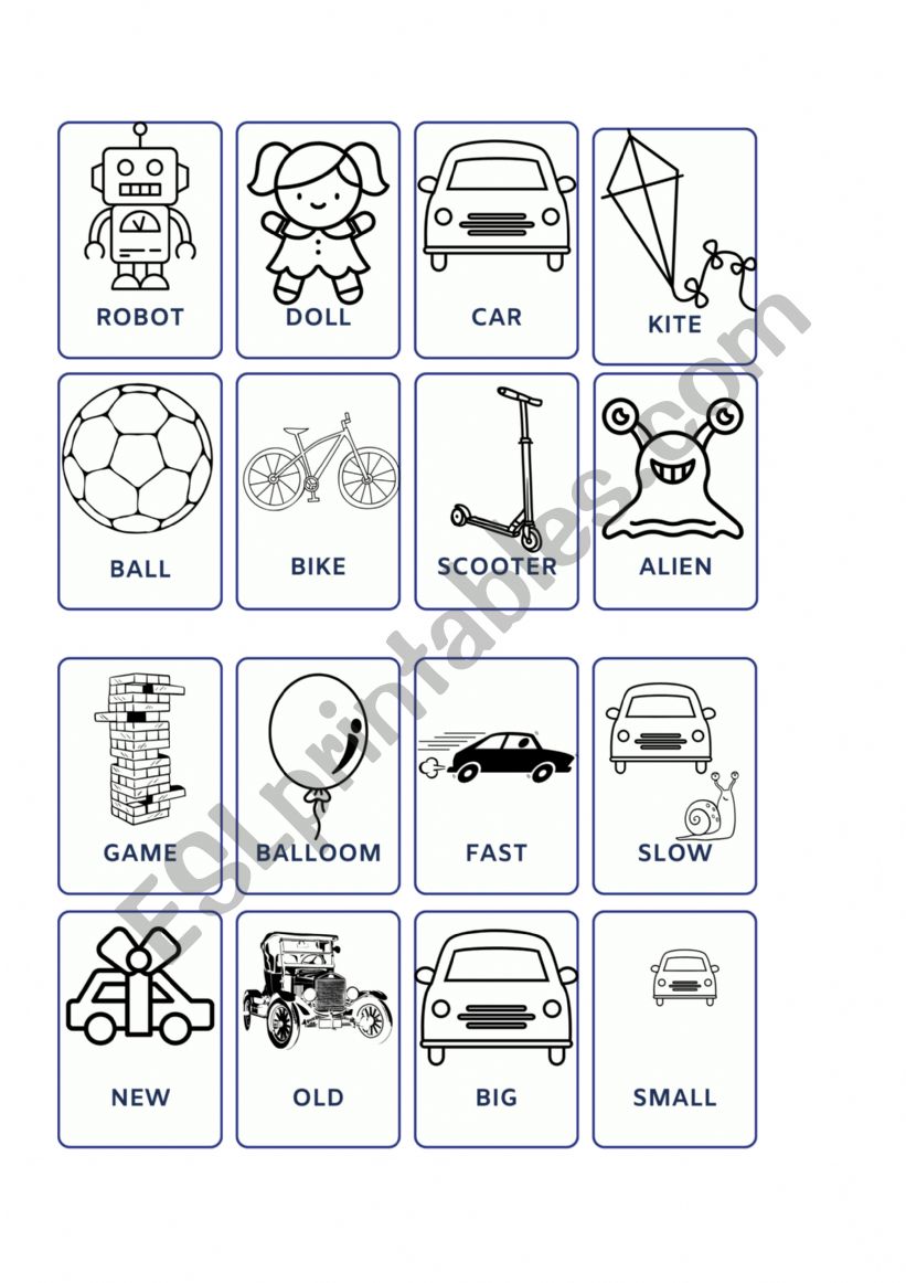 Toys flashcars  worksheet