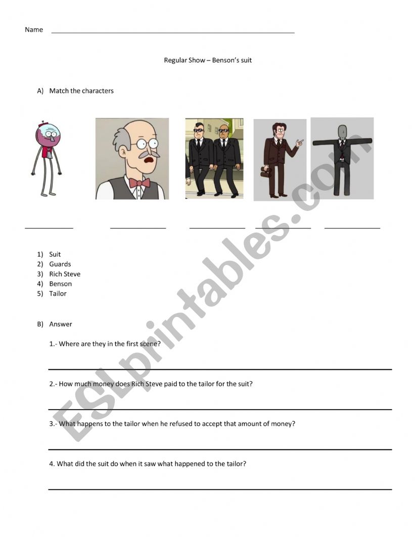 Listening comprehension worksheet