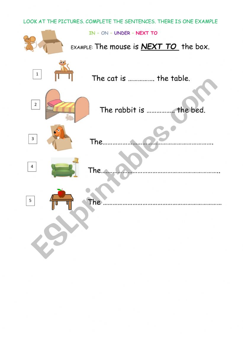 PREPOSITIONS worksheet