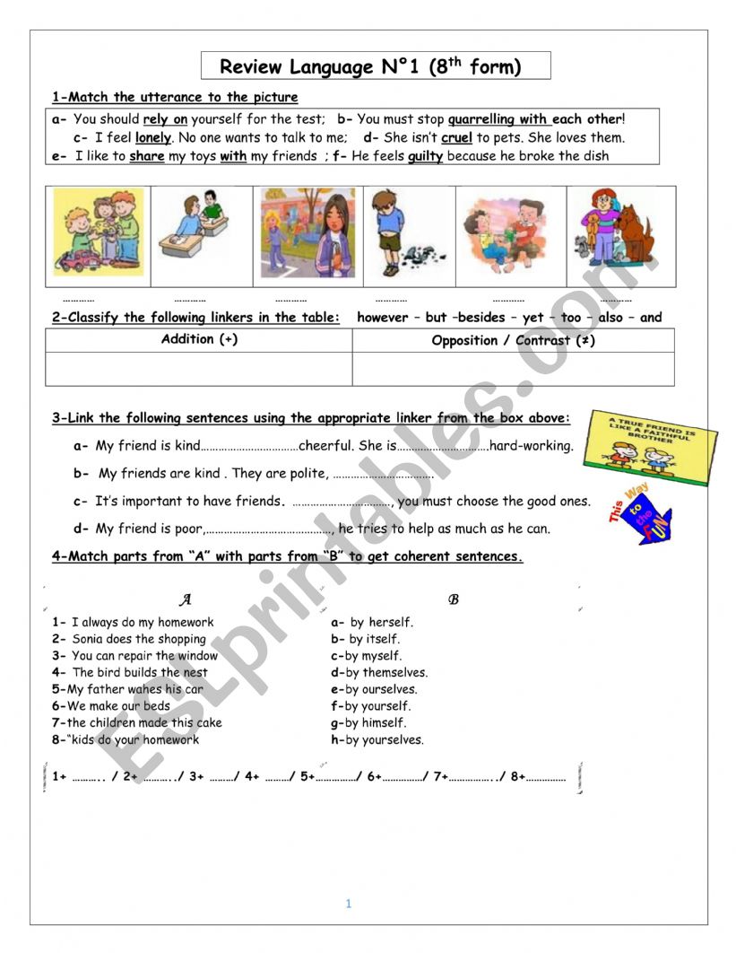 Review Language worksheet