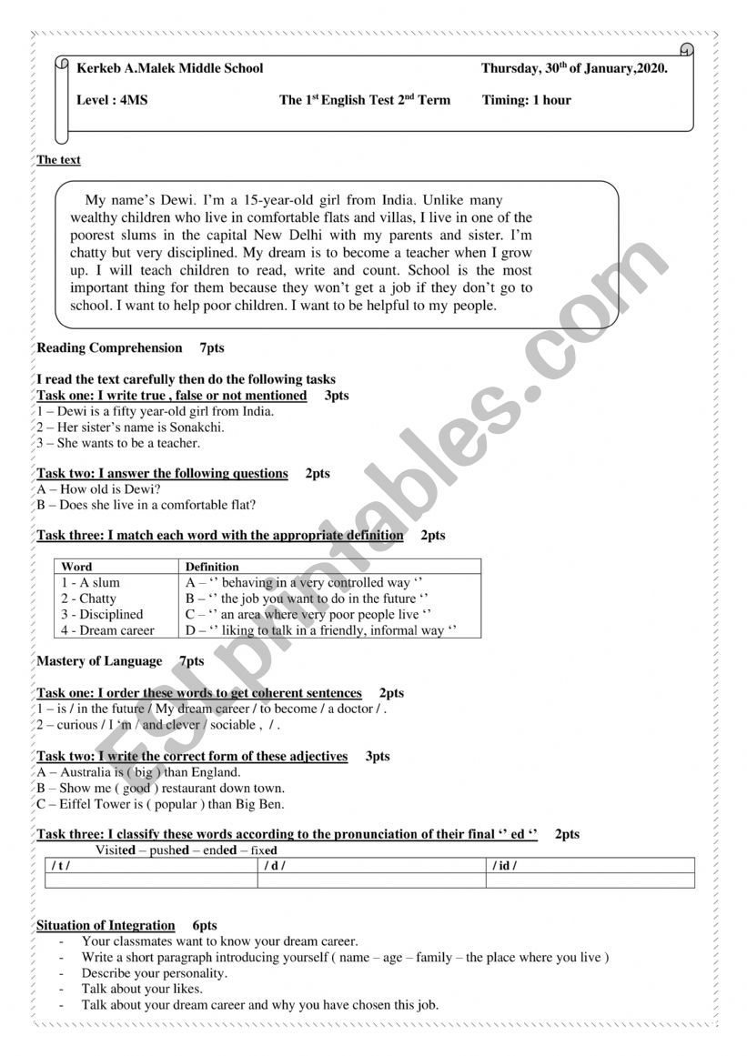 Dewi worksheet