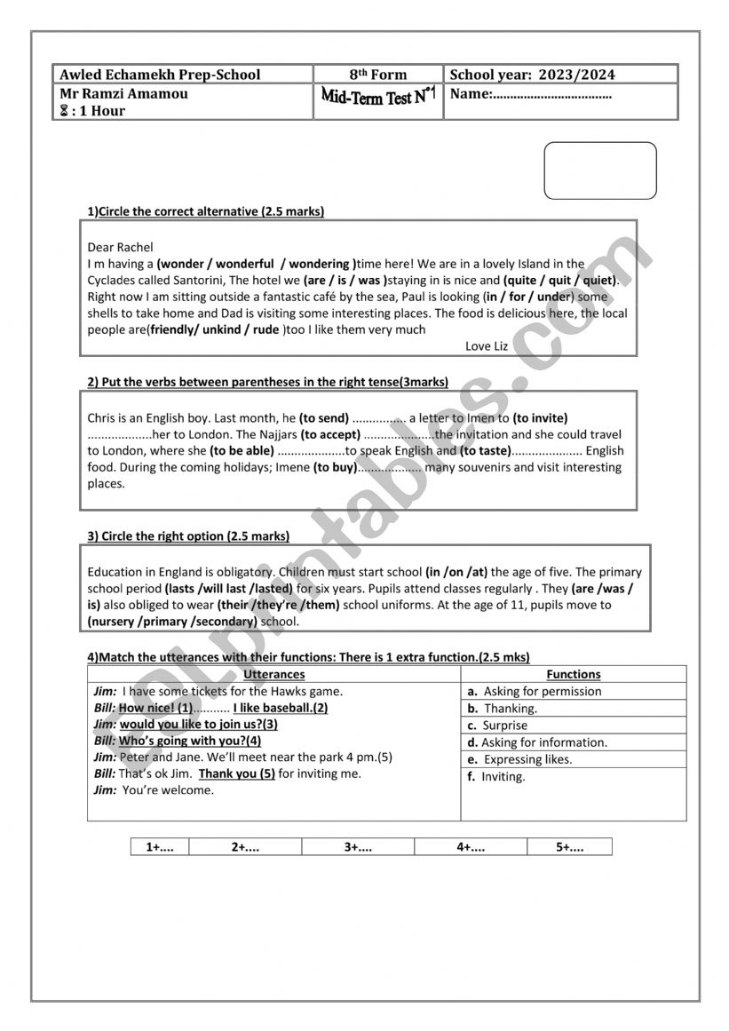 remedial activities worksheet