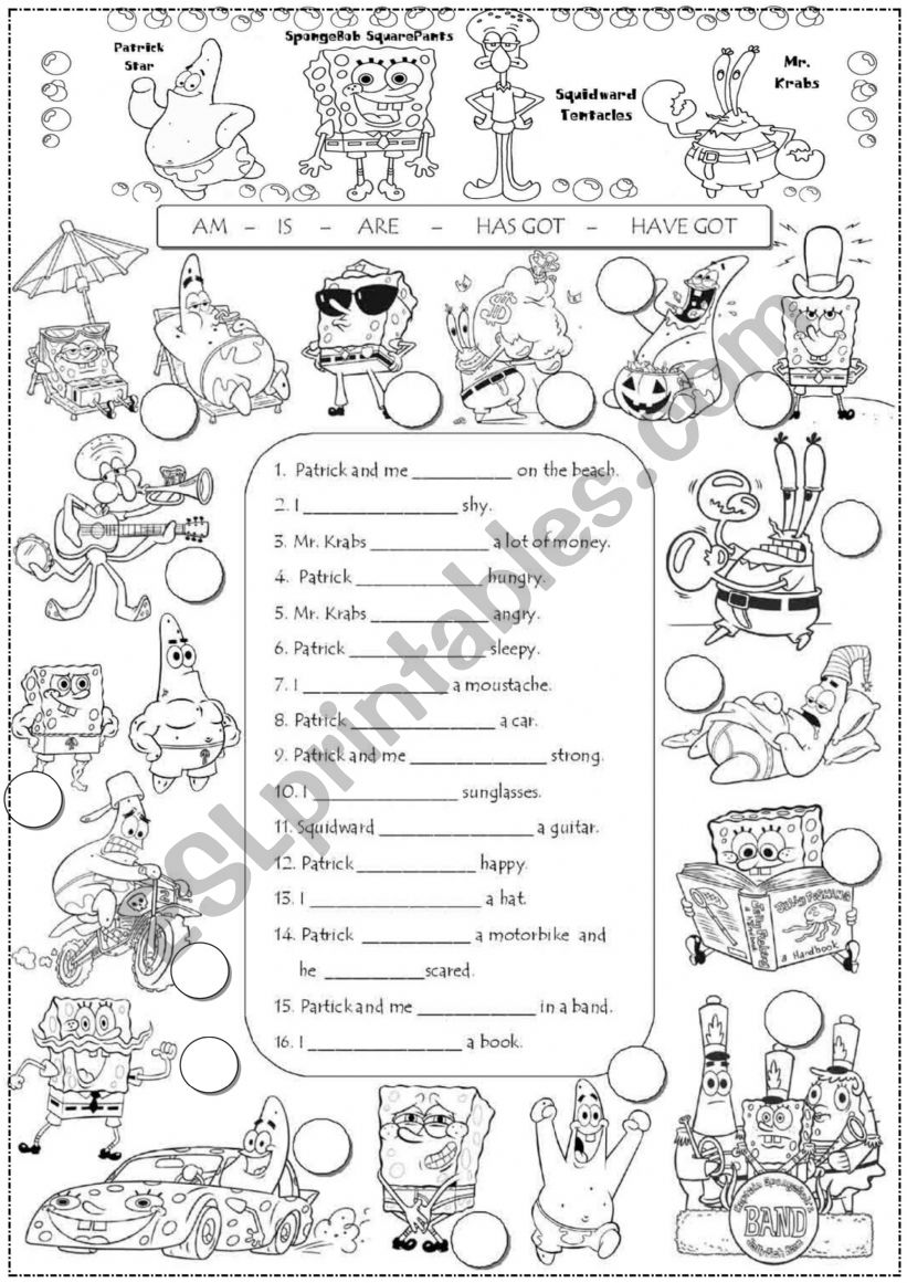 verb to be worksheet