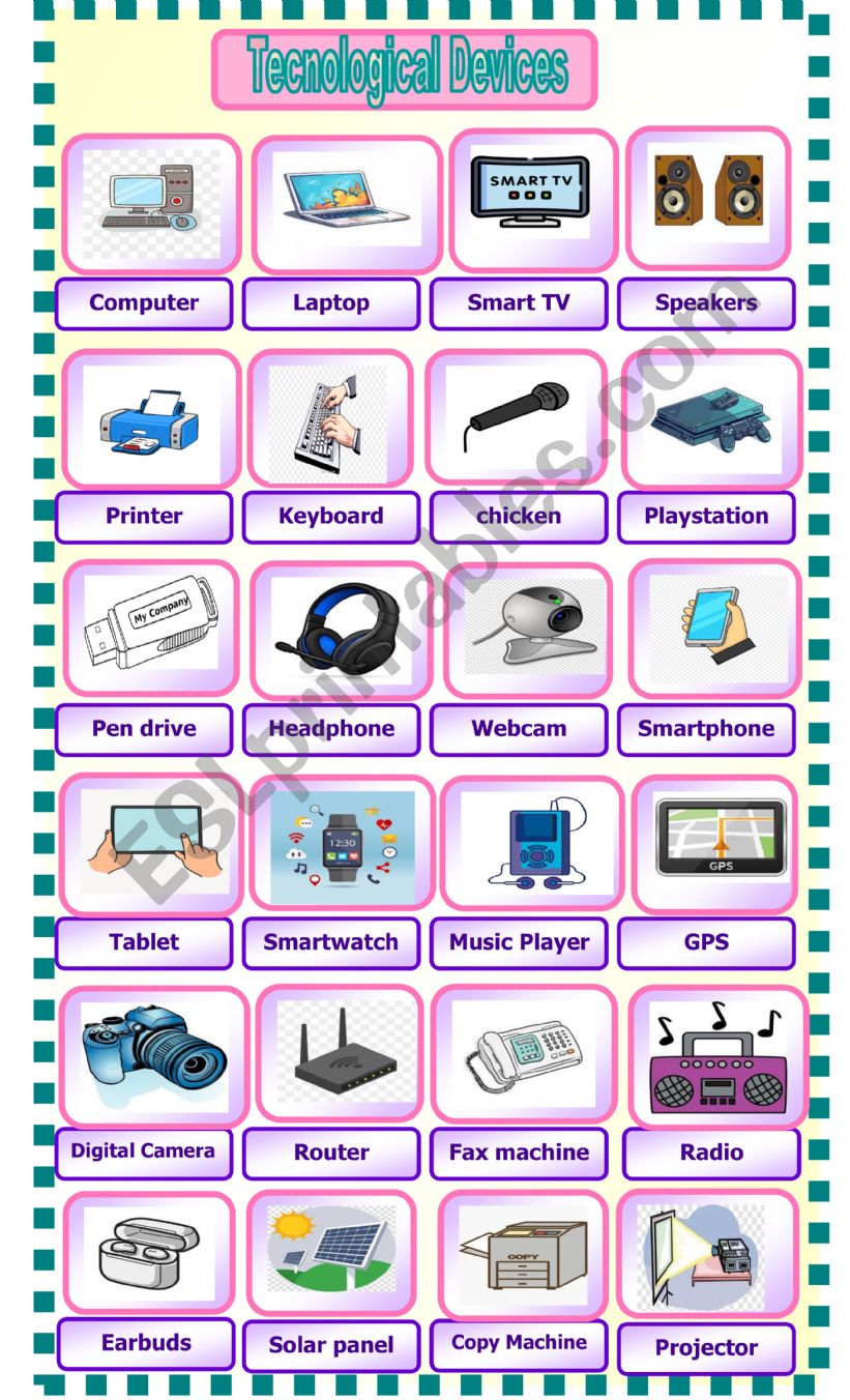 Technological Devices worksheet