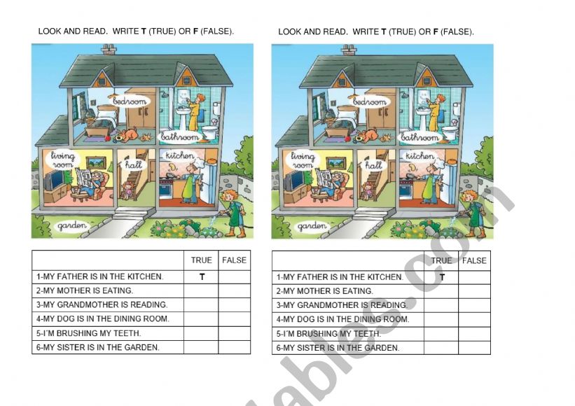 house and family worksheet