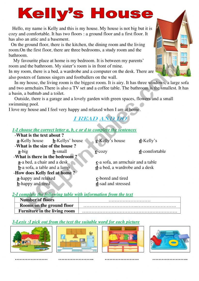 Kelly�s House worksheet