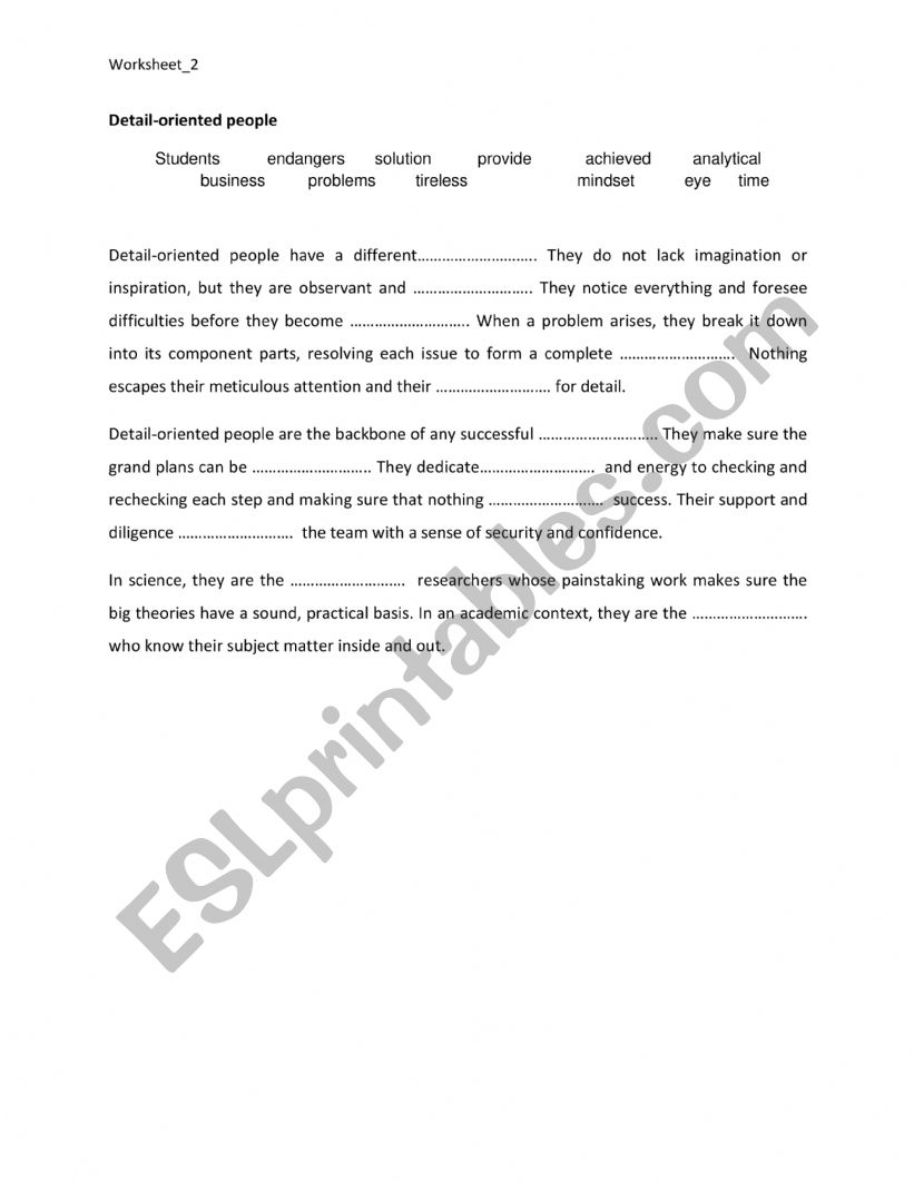 adjectives worksheet