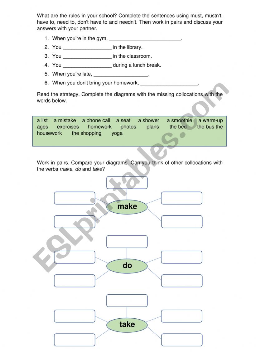 Grammar and Vocabulary Review worksheet