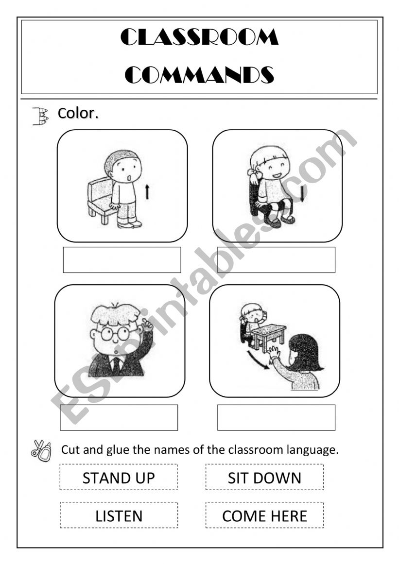 Classroom commands worksheet