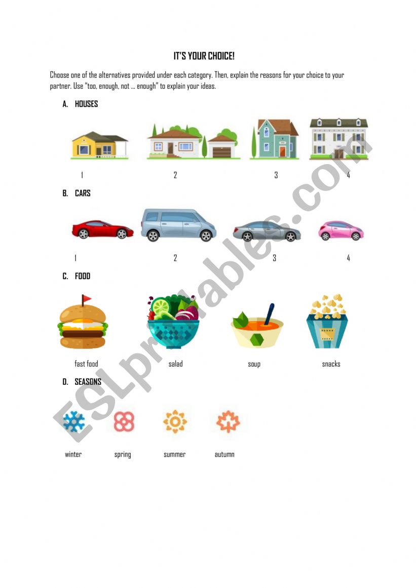 Speaking cards worksheet