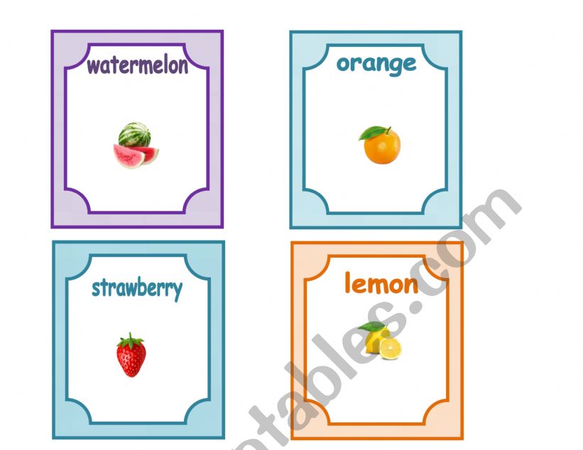 Fruits Flashcard 2-5 worksheet
