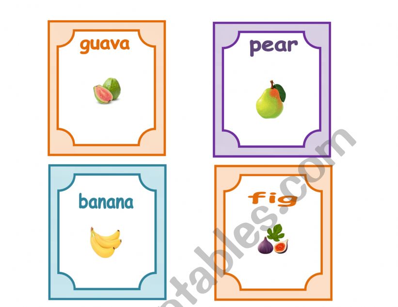 Fruits Flashcard 3-4 worksheet