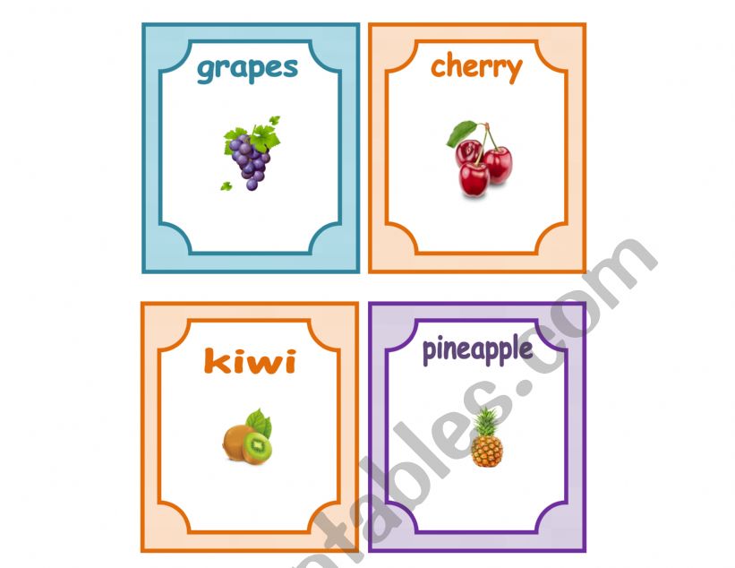 Fruits Flashcard 4-4 worksheet