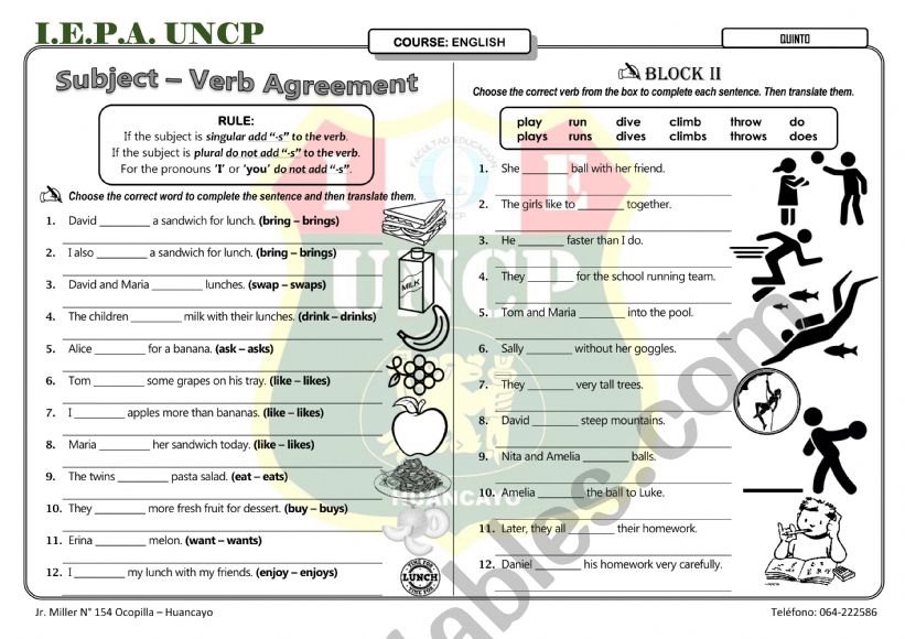 PRESENT SIMPLE AFFIRMATIVE worksheet