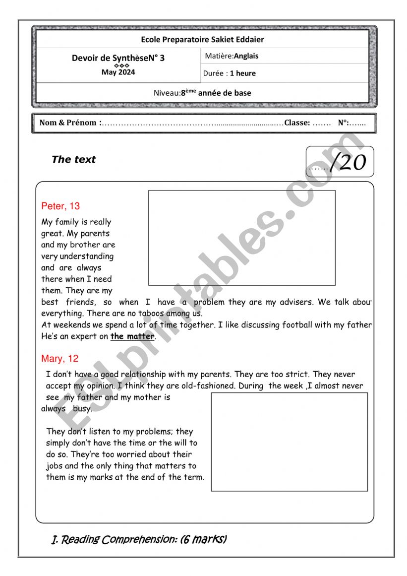 8th full test3  worksheet