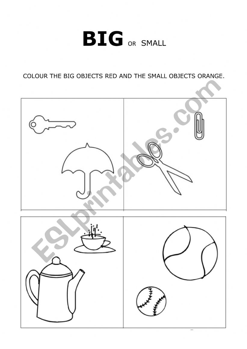 BIG or SMALL worksheet