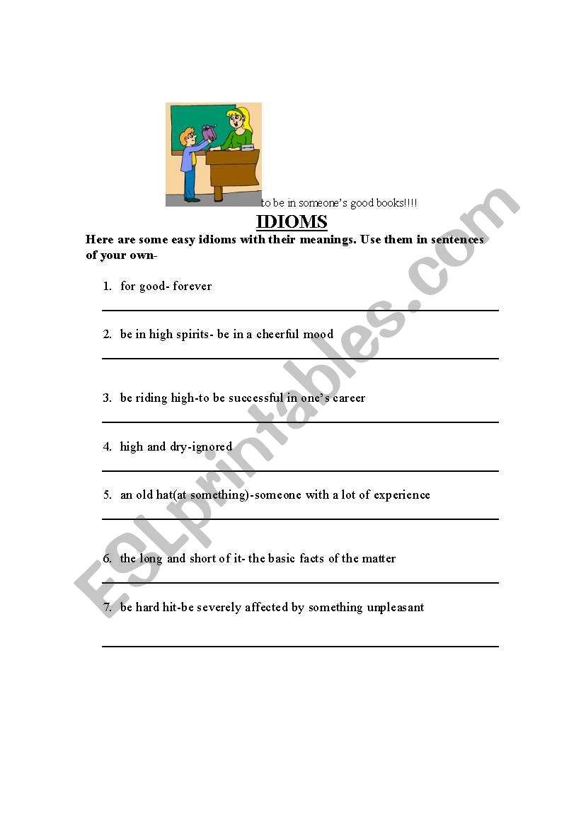 idioms worksheet