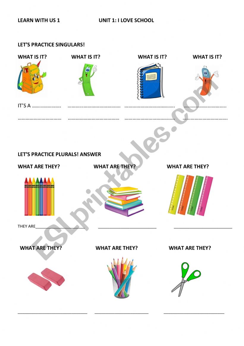 Singular and Plural School Objects