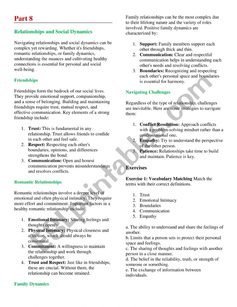 Relationships and Social Dynamics