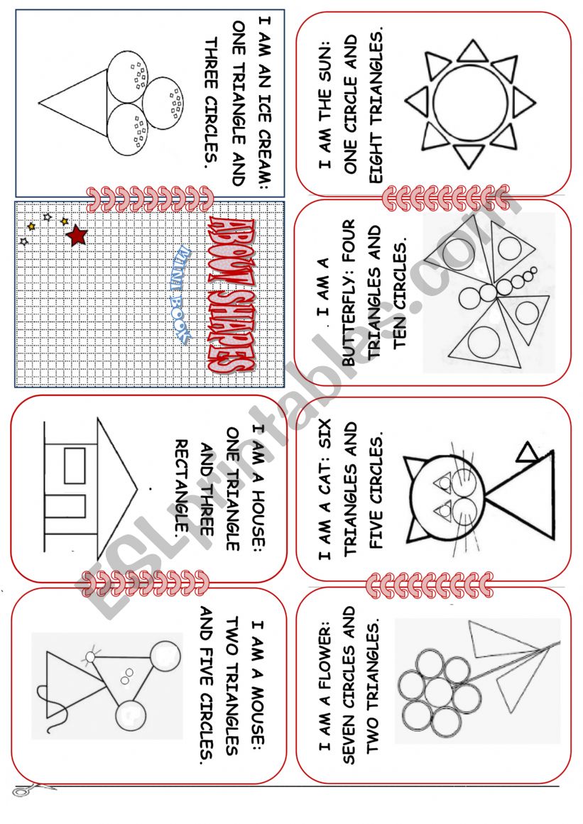 Mini book Shapes and Numbers  worksheet