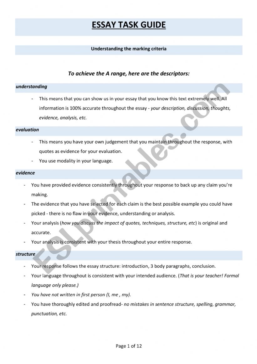 Of Mice and Men Essay Scaffold Guide