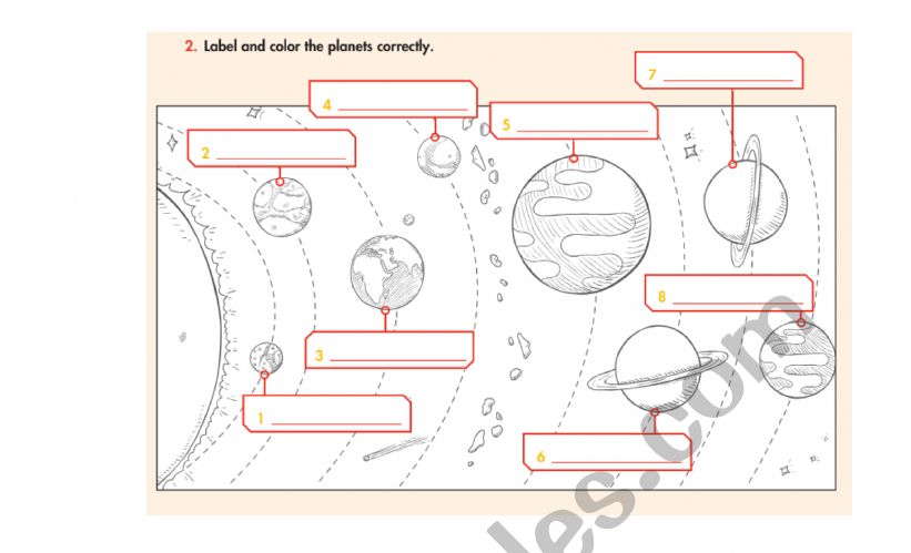 solar system worksheet