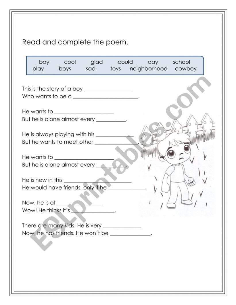 The cowboy worksheet