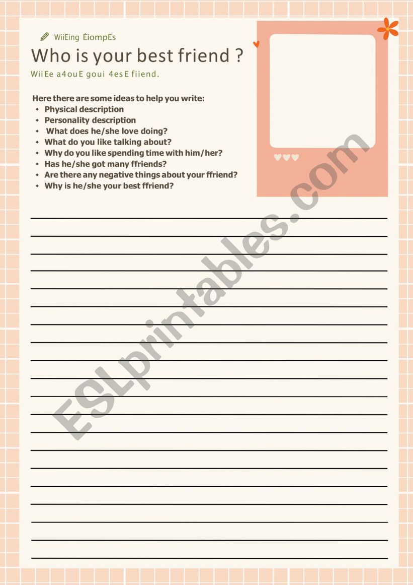 Who is your best friend? worksheet